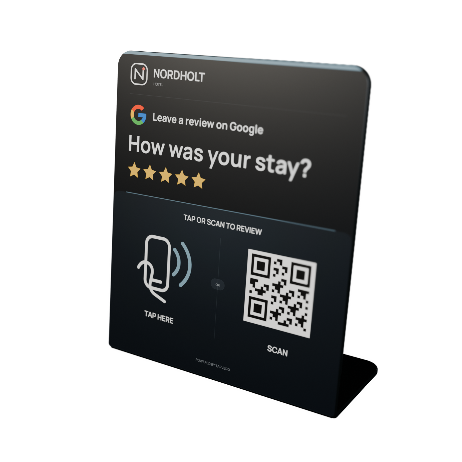 Three-quarter render of a fictional Nordholt Hotel Custom Tapvero Stand concept